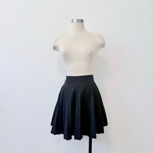 Japanese Black Y2K Pleated Mini Skirt Belt Loop Large Kawaii School Business Cas